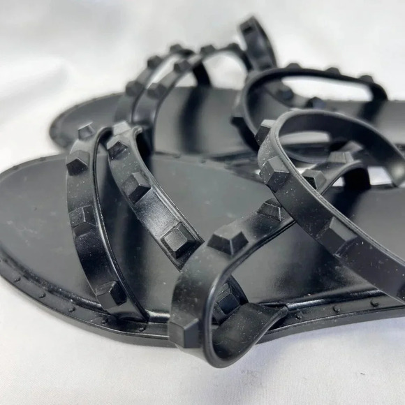 Shade & Shore Size 8 Sandals Studded Black Rubber - Picture 4 of 7